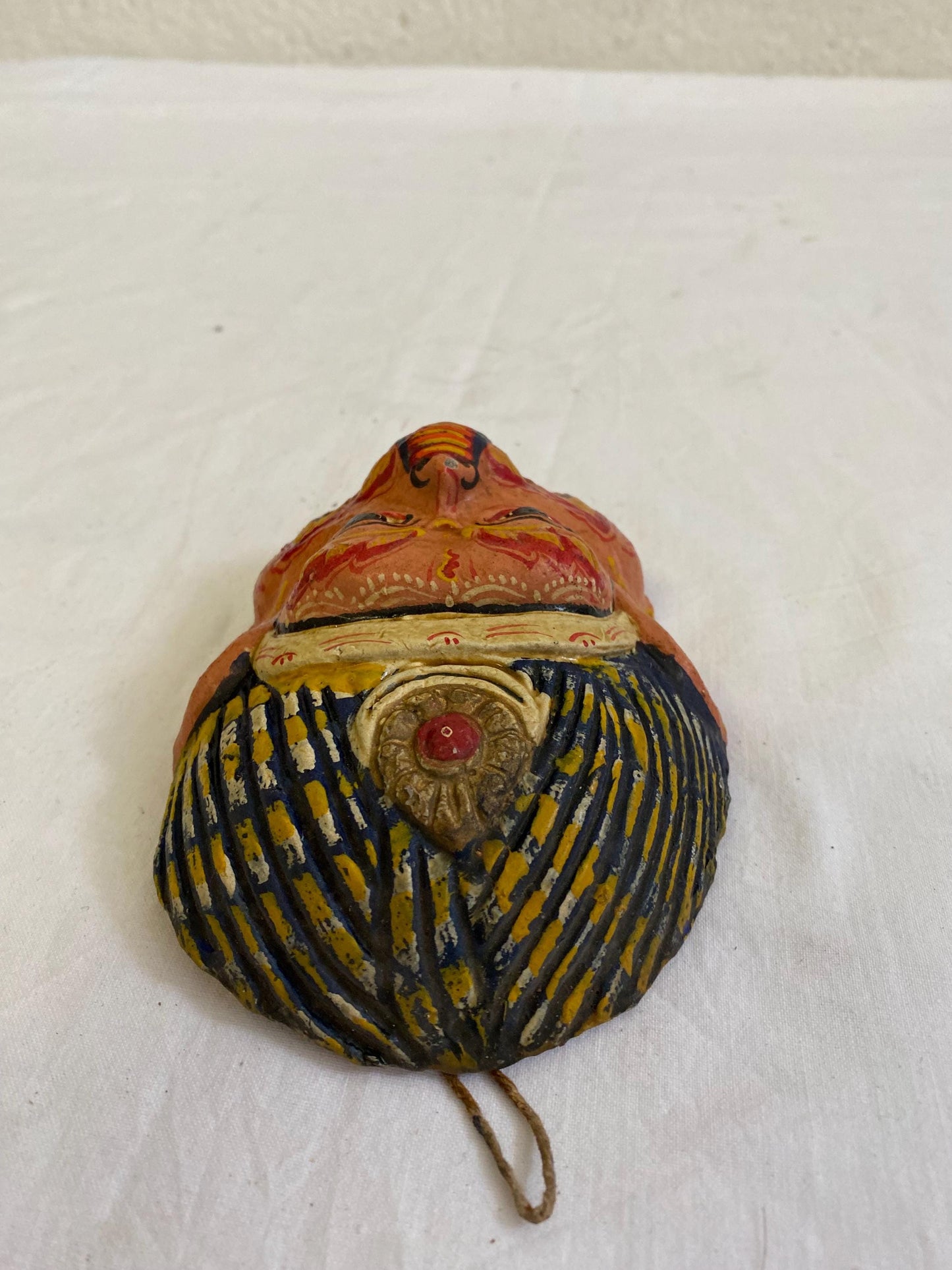 Maschera di Hanuman in Argilla - Arte Sacra Indonesiana - Scultura Unica a Mano
