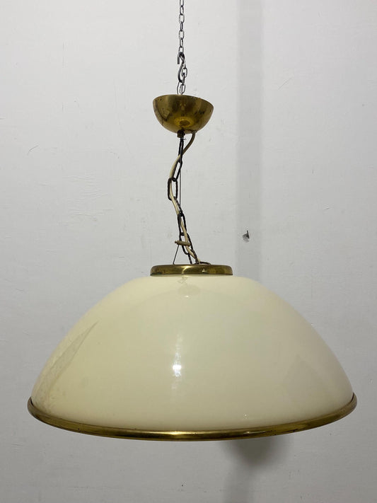 Lampada Vintage con Vetro Speciale forma circolare diametro 58 cm rifiniture in ottone
