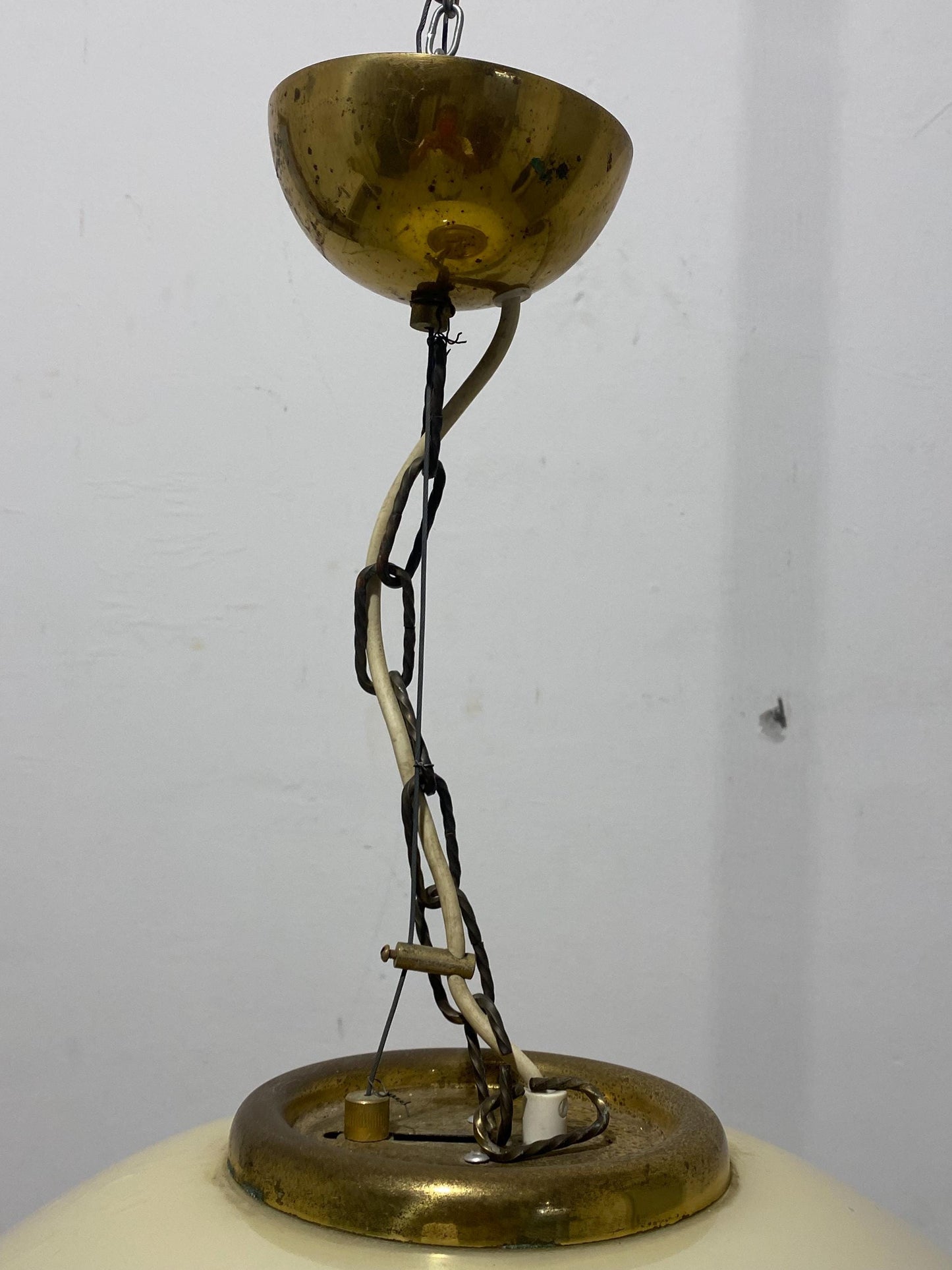 Lampada Vintage con Vetro Speciale forma circolare diametro 58 cm rifiniture in ottone