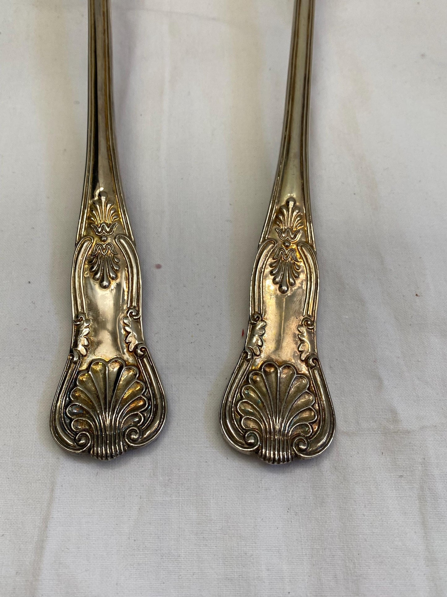 Forchetta e Cucchiaio da Ripieno Vintage Paul Revere - Placcati in Argento - 33 cm