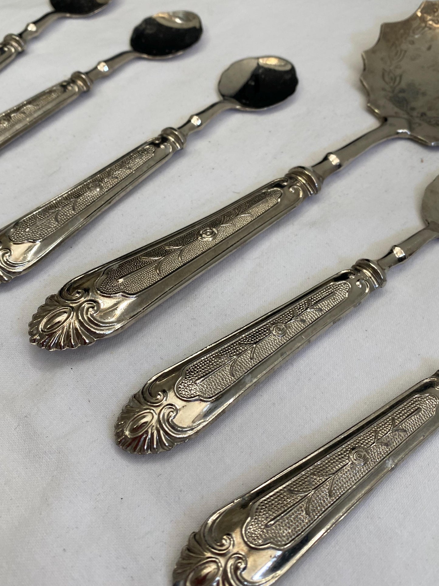 Servizio di Posate per 5 Persone in Argento Placcato - Spatola e Cucchiaini Vintage