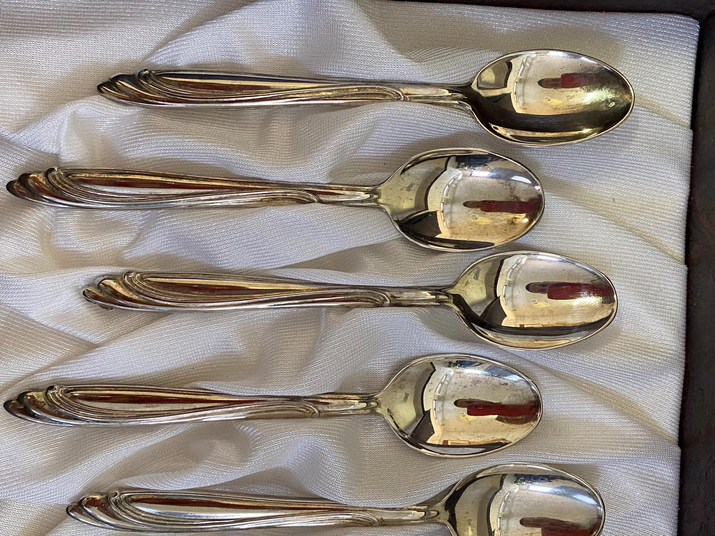 Set di 12 Cucchiai da Caffè Antichi Placcati in Argento 800 - Scatola Originale made in Italy
