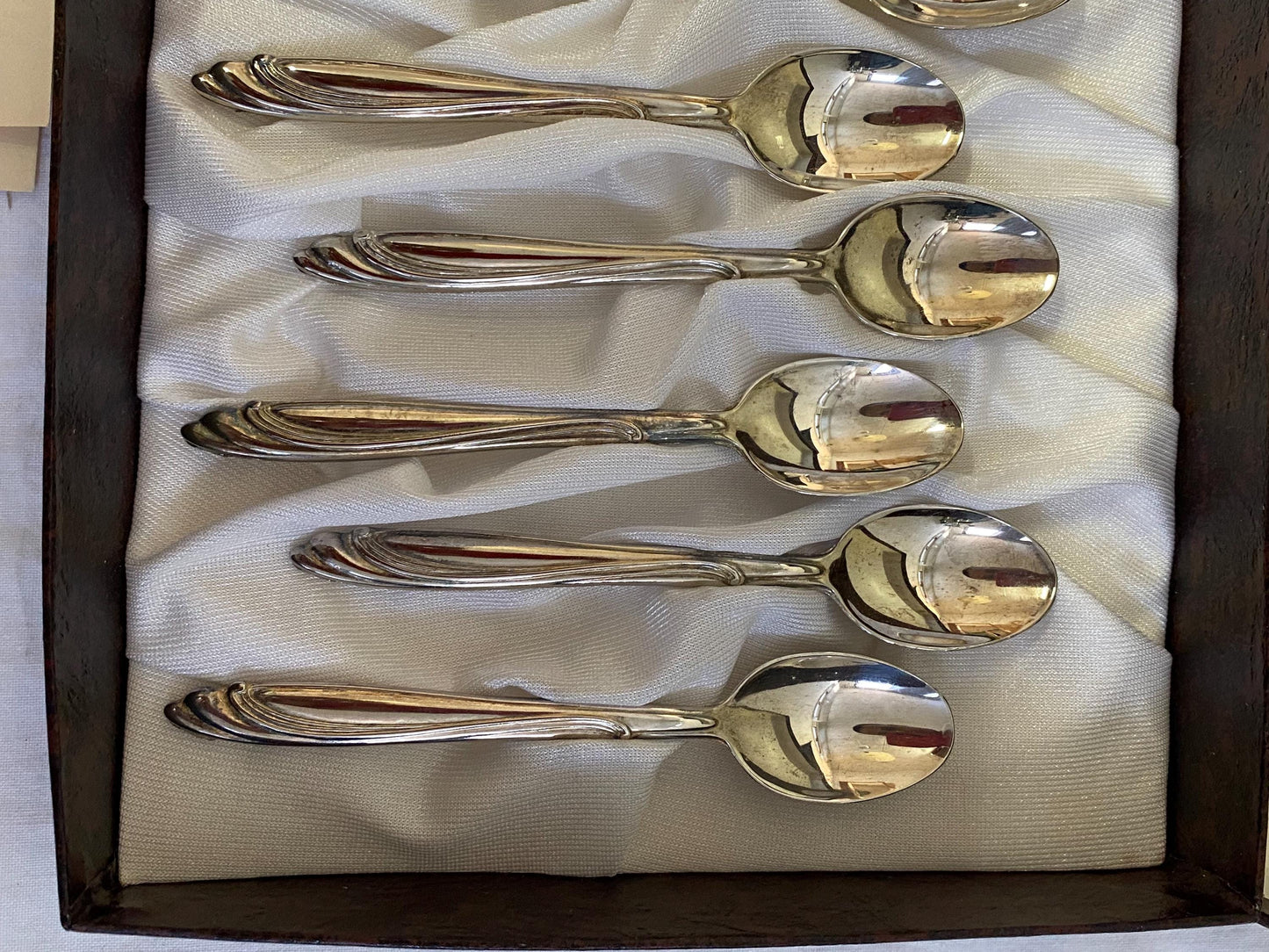 Set di 12 Cucchiai da Caffè Antichi Placcati in Argento 800 - Scatola Originale made in Italy