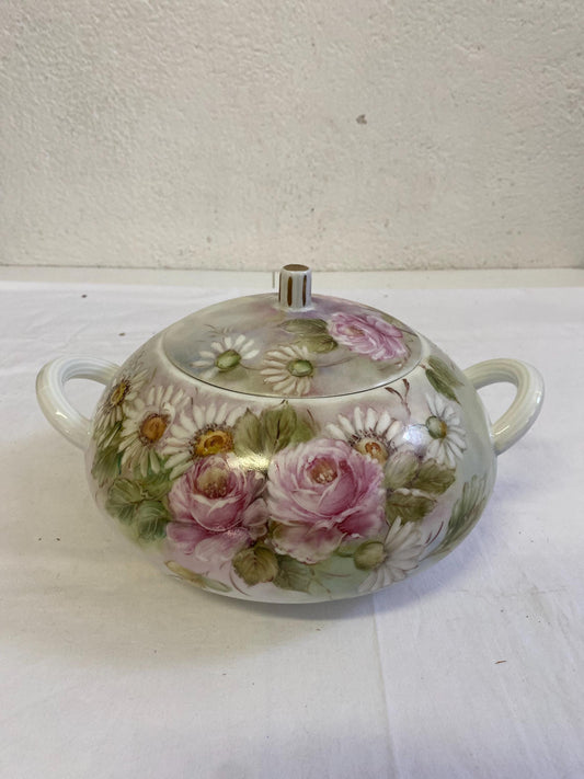 Zuppiera Vintage Decorata con Disegni Floreali - Richard Ginori, Dipinta a Mano da Sara Midei