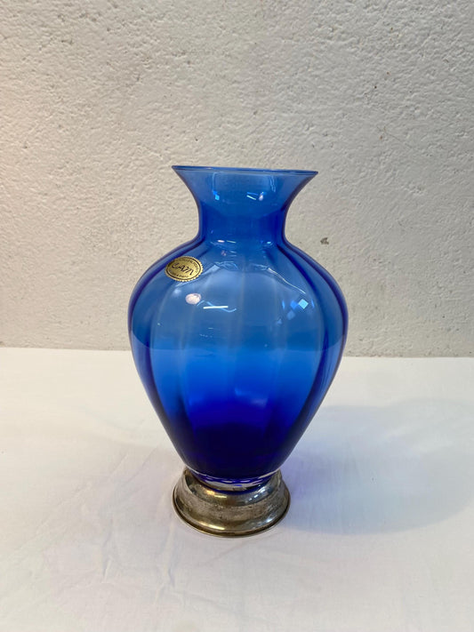 Vaso in Cristallo Piombato Lavorato a Mano Vintage