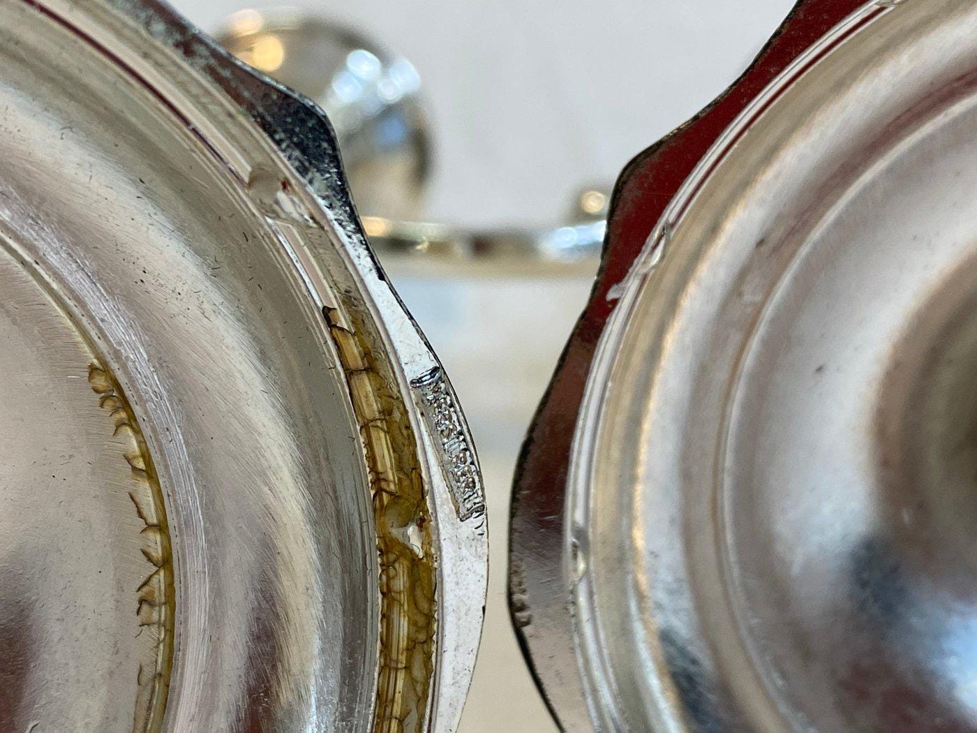 Candelabri in Argento Placcato Vintage a Tre Braccia