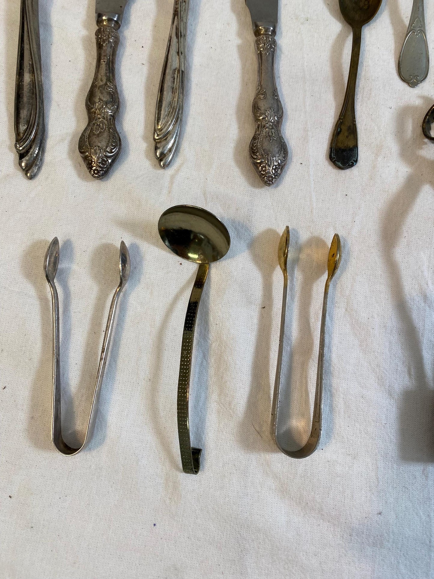 Set di 14 Accessori da Cucina Vintage - Pinza, Cucchiai per Cocktail, Posate Sfuse, Mestoli e Spatole