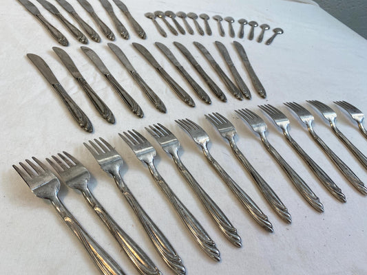 Servizio Completo di Posate Vintage in Argento 800 per 6 Persone + Pezzi Extra