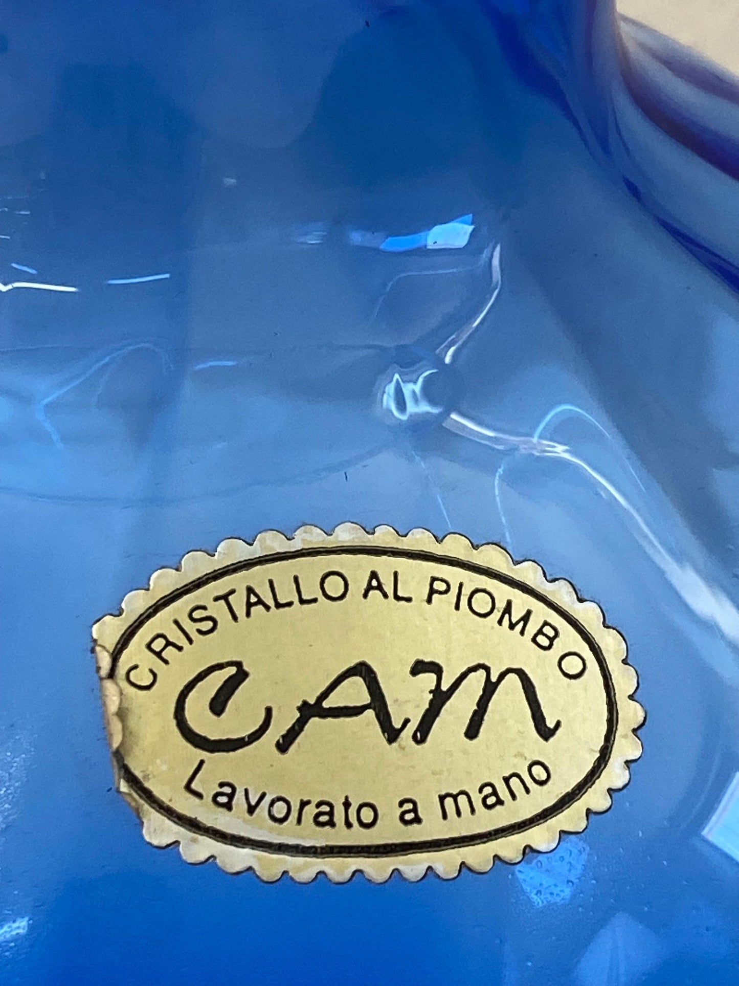 Vaso in Cristallo Piombato Lavorato a Mano Vintage