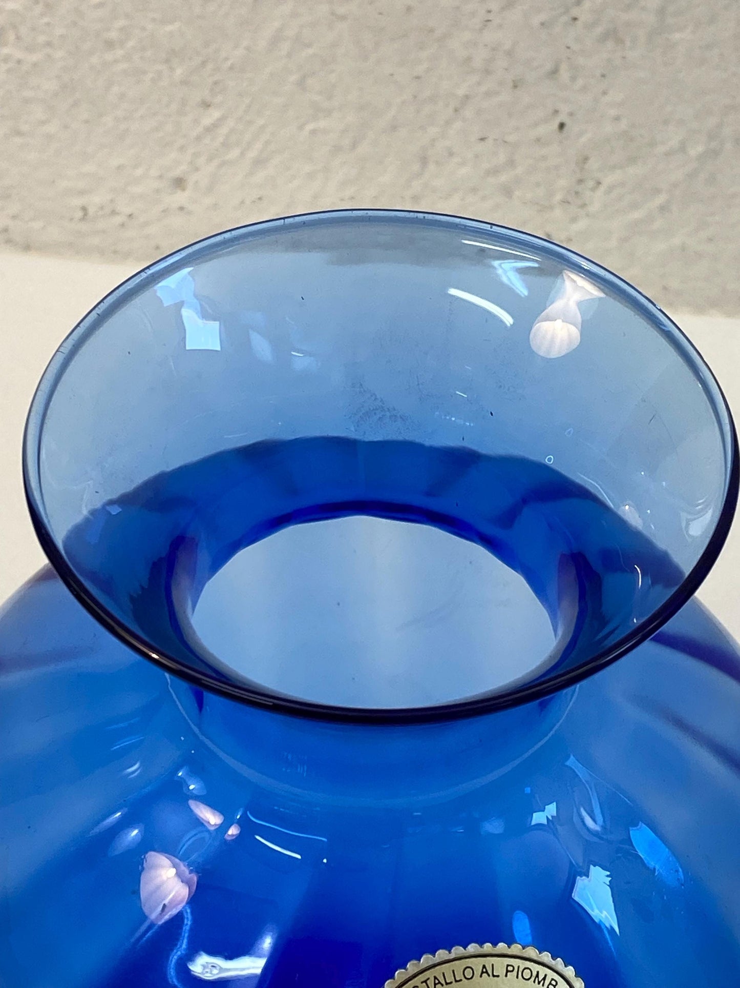 Vaso in Cristallo Piombato Lavorato a Mano Vintage