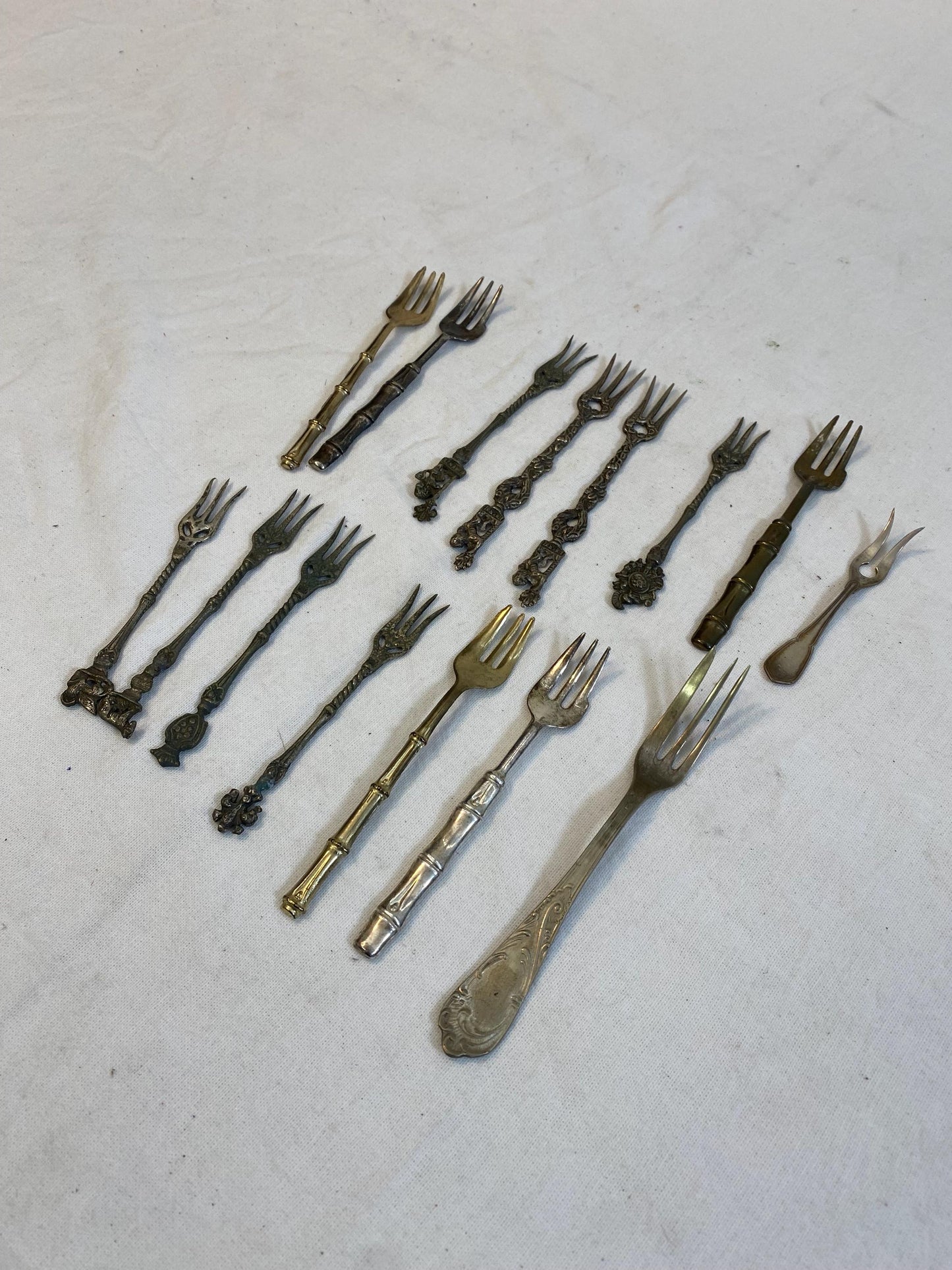 Set di 15 Forchette Vintage in Argento Placcato - Eleganti e da Collezione