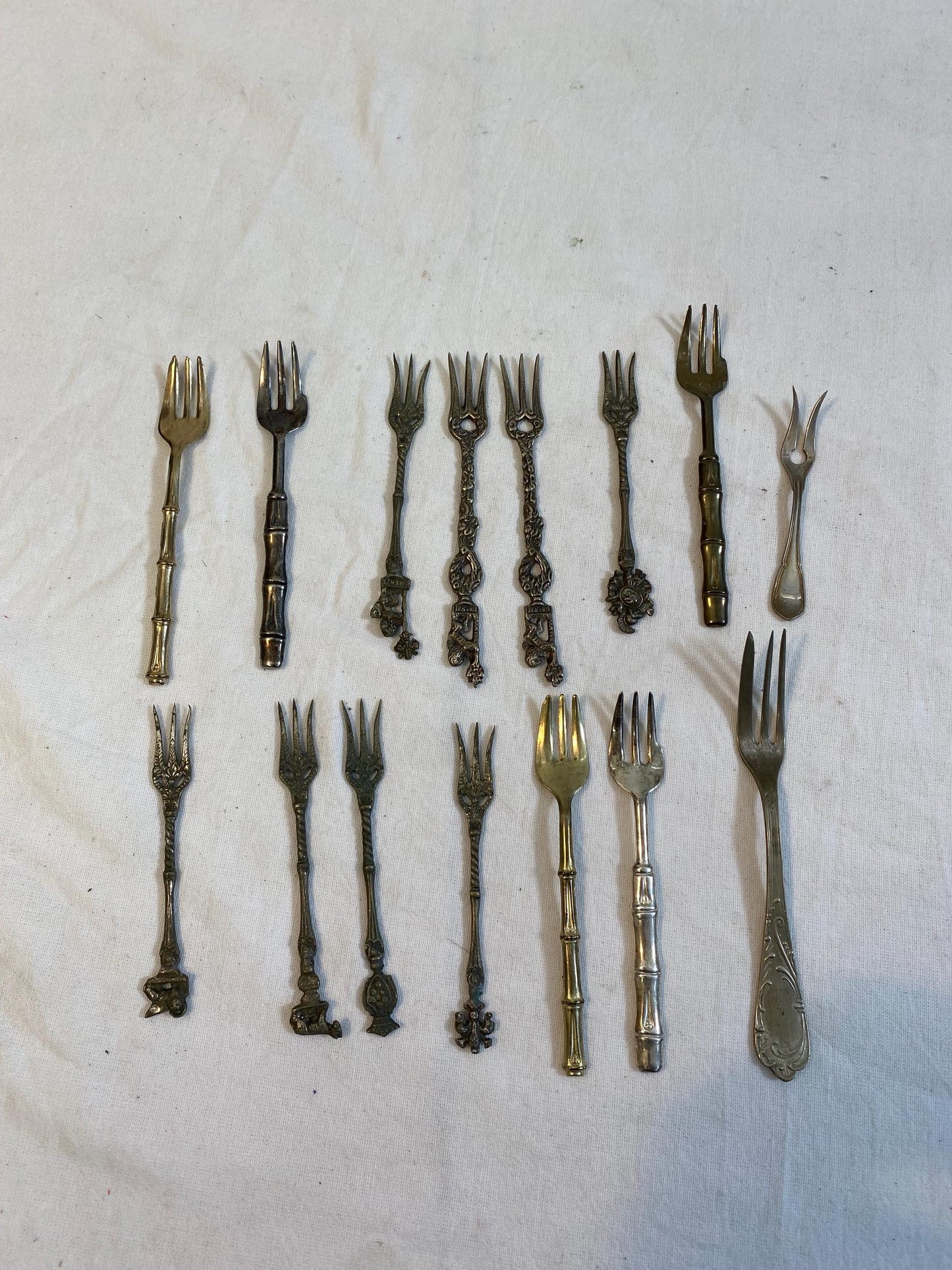 Set di 15 Forchette Vintage in Argento Placcato - Eleganti e da Collezione