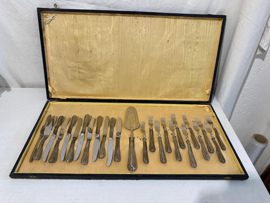 Servizio di Posate per 12 Persone  Vintage Argento 800 lama acciaio Solingen
