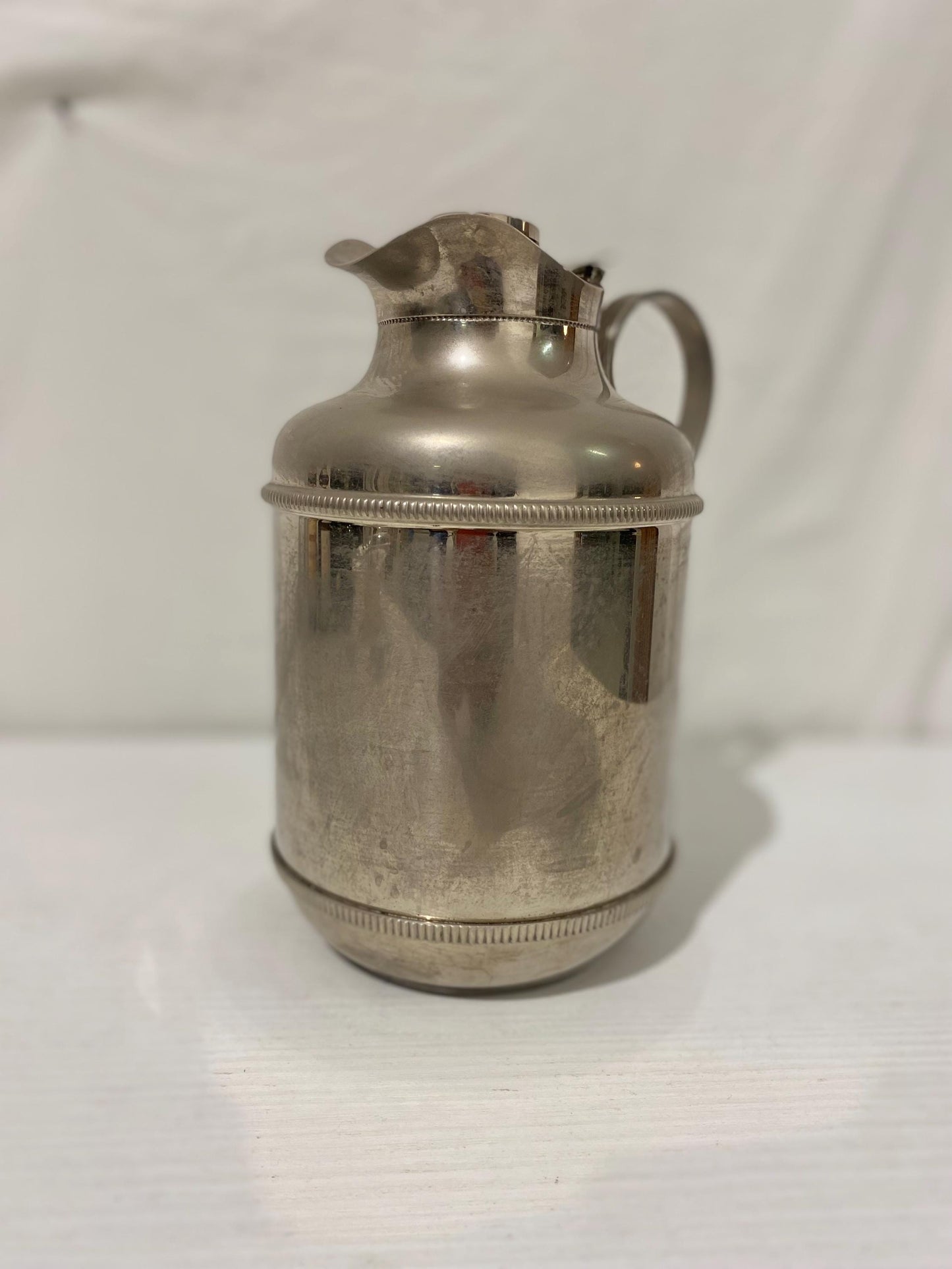 Caraffa Thermos Placcata in Argento Antico Stile Inglese