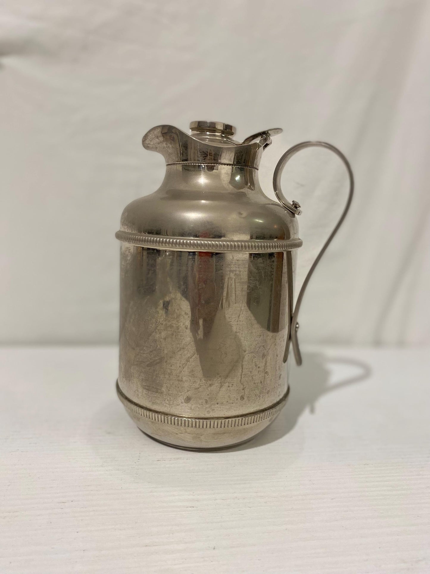 Caraffa Thermos Placcata in Argento Antico Stile Inglese