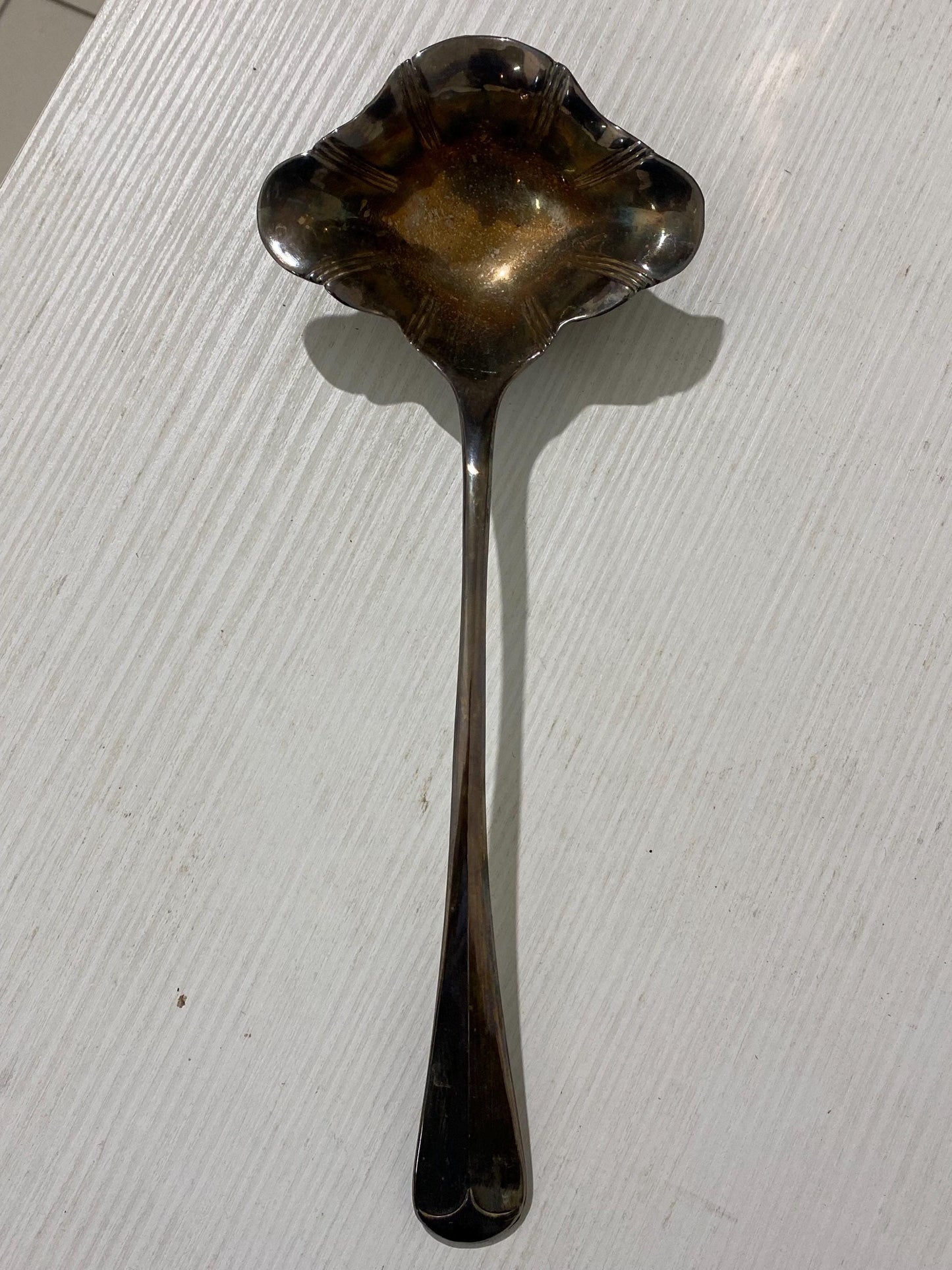 Mestolo Vintage da cucina in Argento Placcato - Made in Italy - 31,5x12x5 cm (12.4x4.7x2 in)