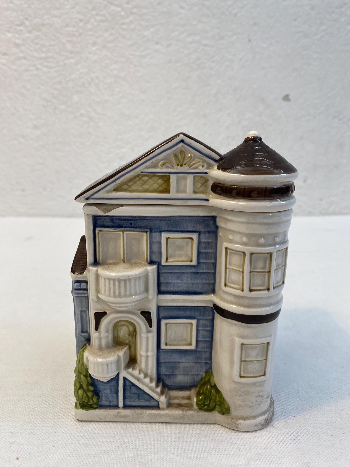 Scatola Barattolo per Biscotti o Spezie in Ceramica Vintage OTAGIRI 1980, Casa Vittoriana, 15x11x8,5 cm (5.9x4.3x3.3 in)