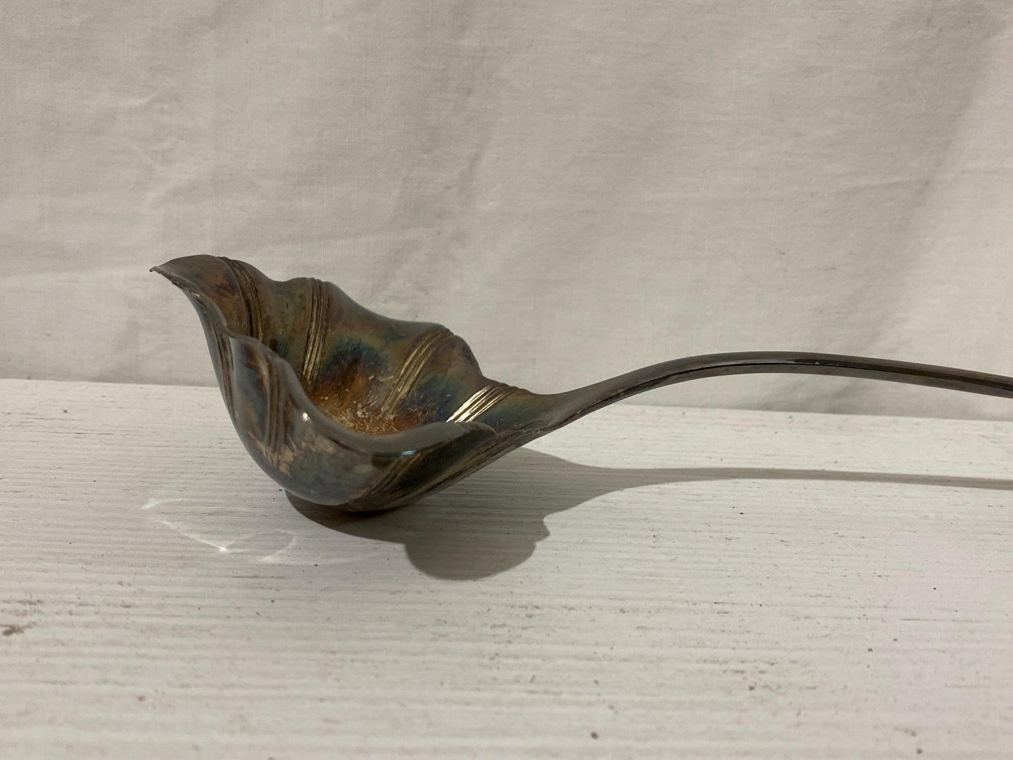 Mestolo Vintage da cucina in Argento Placcato - Made in Italy - 31,5x12x5 cm (12.4x4.7x2 in)