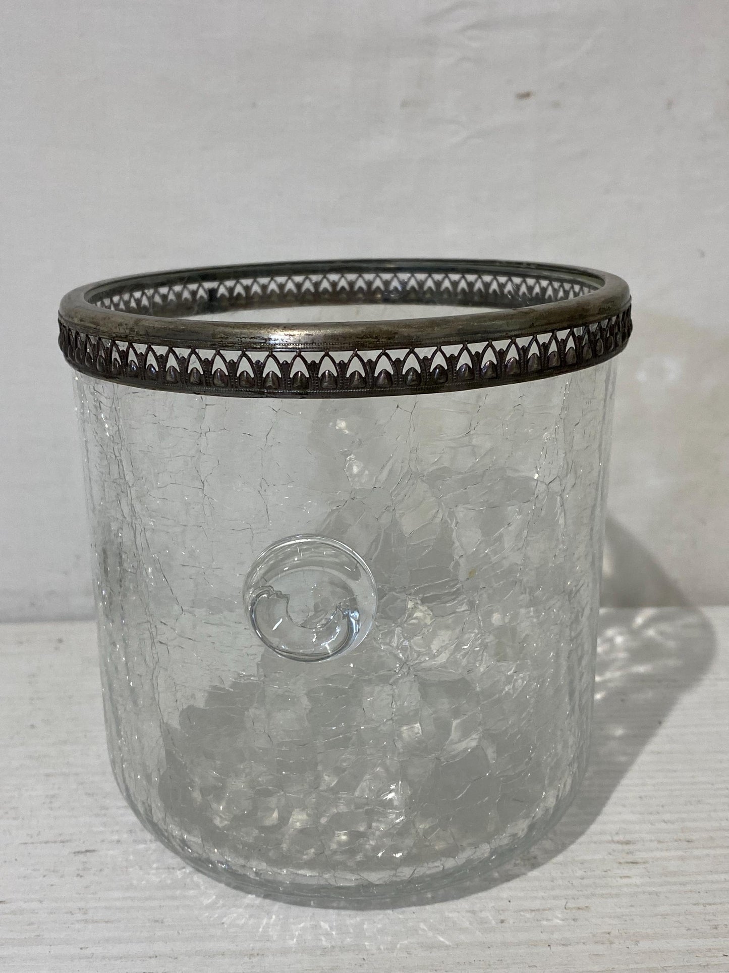 Secchiello per Ghiaccio Mid-Century Italiano Placcato Argento con Pinza - Elegante Design Vintage - 12,5x12,5 cm (4.9"x4.9")