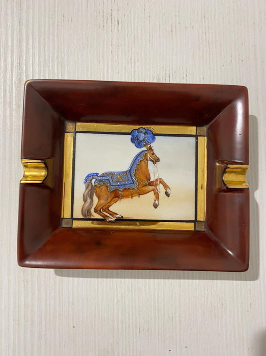 Portacenere Dipinto a Mano "Bianca Maria" - Porcellana Italiana Vintage - 19,50x16x4 cm (7.7"x6.3"x1.6")
