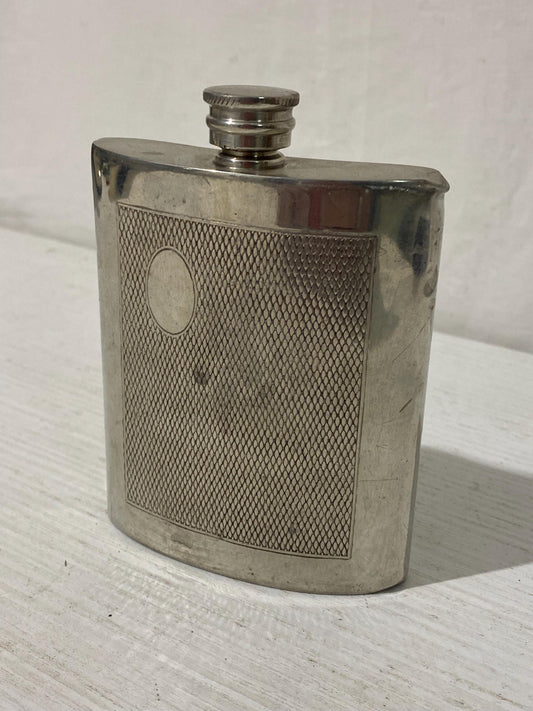 Antica Fiaschetta da Tasca o per viaggio in Argento Placcato ottimo per liquori - Kelemer Sheffield 6oz - 12,5x9x2,5 cm (4.9" x 3.5" x 0.9")