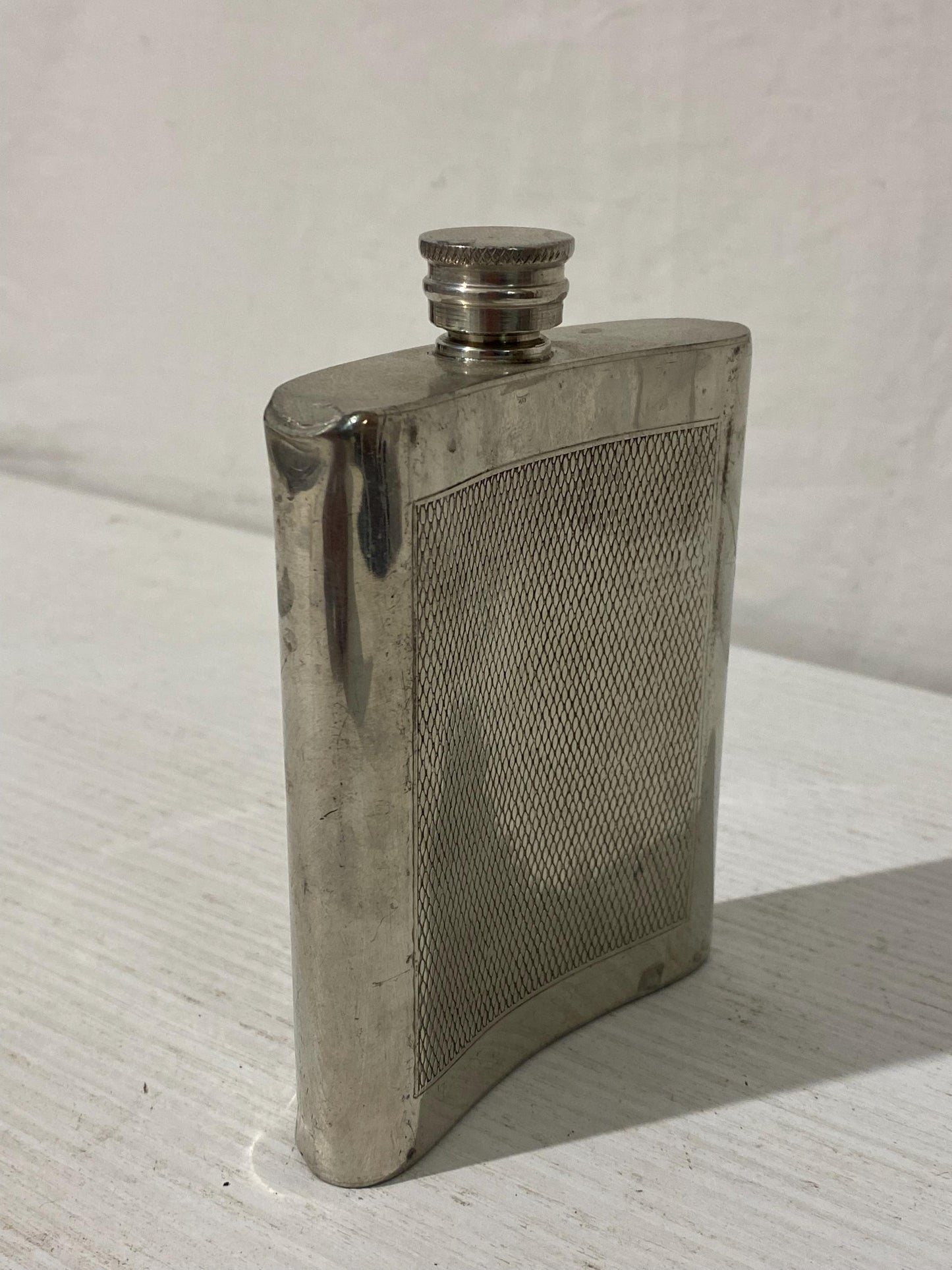 Antica Fiaschetta da Tasca o per viaggio in Argento Placcato ottimo per liquori - Kelemer Sheffield 6oz - 12,5x9x2,5 cm (4.9" x 3.5" x 0.9")