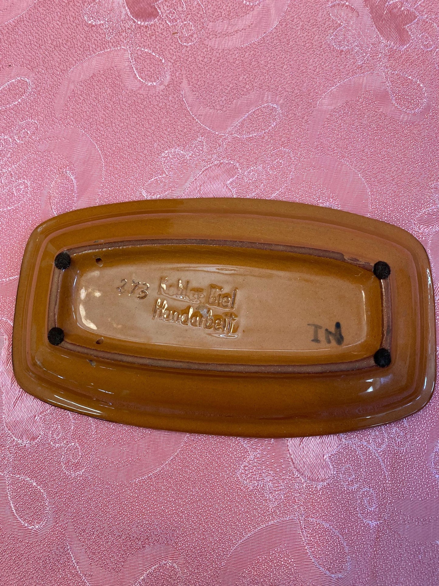 Set di 2 Piatti da Parete Vintage Rustici in Terracotta - Kohler Biel Hondarbeit - 22x13 cm idea regalo originale dipinti a mano
