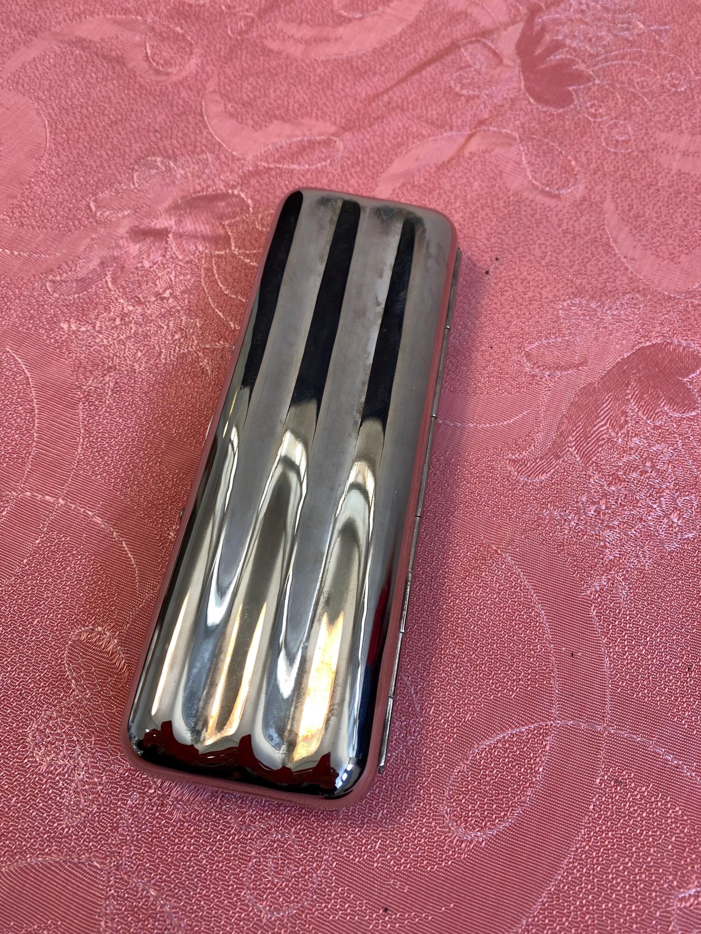 Antico Portasigari Raro Placcato Argento con Tagliasigari in Argento 925 - Elegante da Collezione