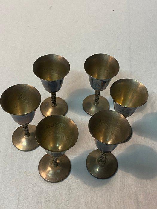 Set di Sei Calici in Argento Placcato - Eleganza Vintage per Occasioni Speciali