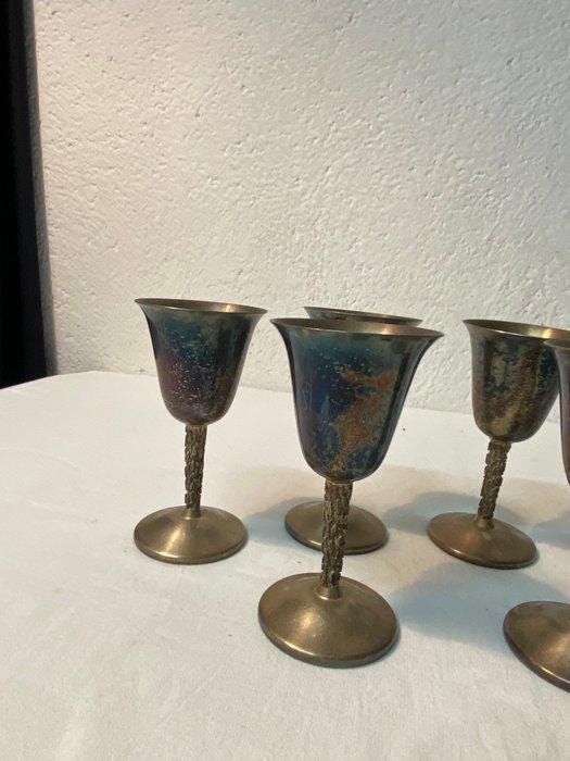 Set di Sei Calici in Argento Placcato - Eleganza Vintage per Occasioni Speciali