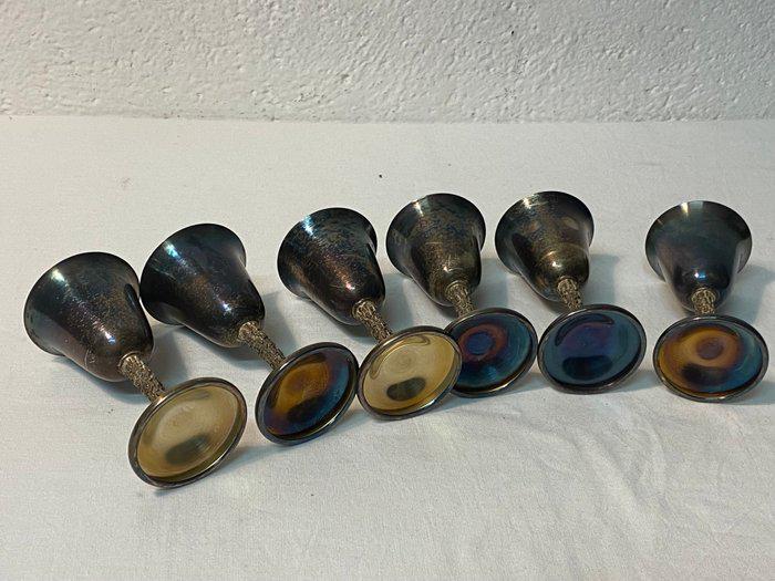 Set di Sei Calici in Argento Placcato - Eleganza Vintage per Occasioni Speciali