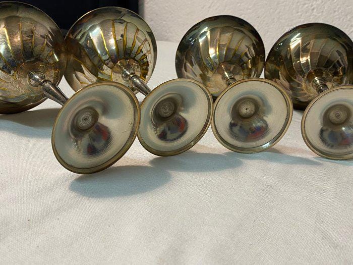 Set di Sei Coppe a Calice in Argento Placcato - Stile Vintage Elegante