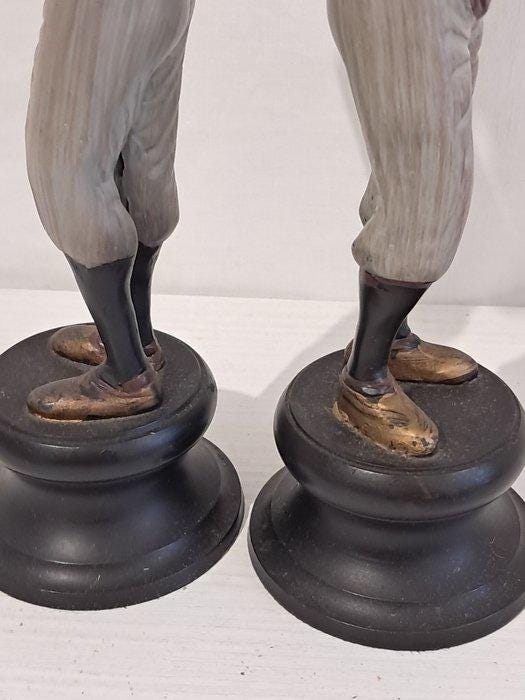 Coppia di Candelabri Vintage - Statuette in Stile Colonial - 25,5x11x7 cm