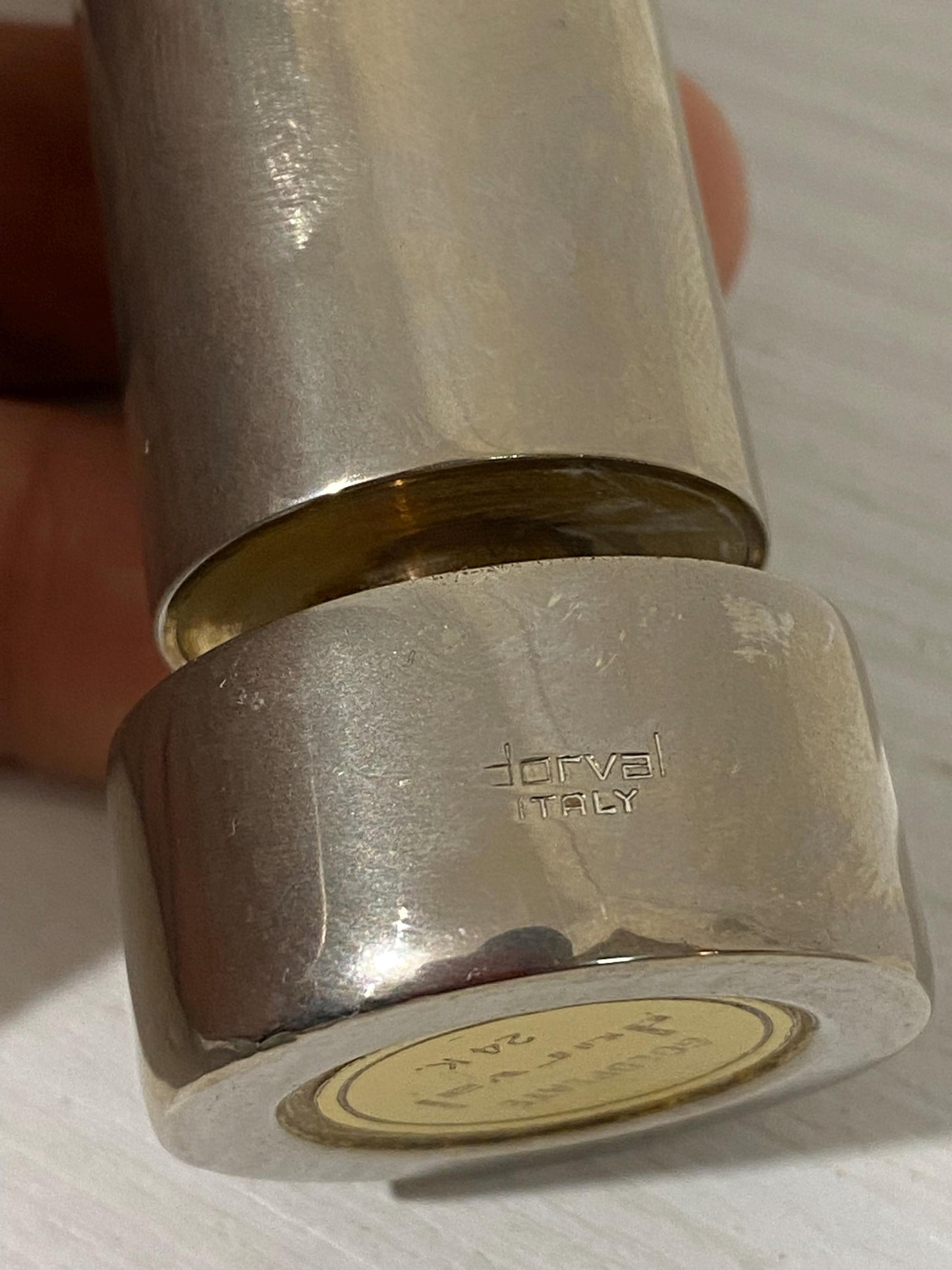 Porta Candele in Metallo Placcato Oro 24K - Design Cilindrico Elegante - 16 cm x 2,4 cm