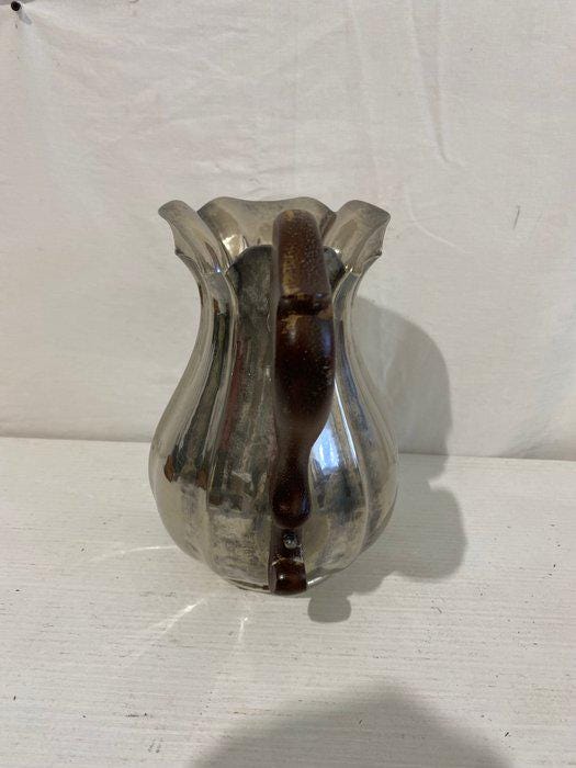 Antica Brocca-Caraffa in Argento Placcato con Manico in Legno - Punzonata ALGEMA