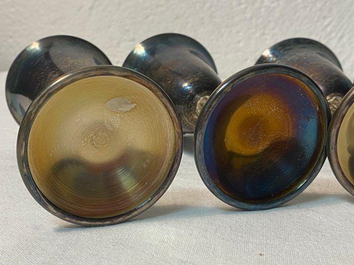 Set di Sei Calici in Argento Placcato - Eleganza Vintage per Occasioni Speciali