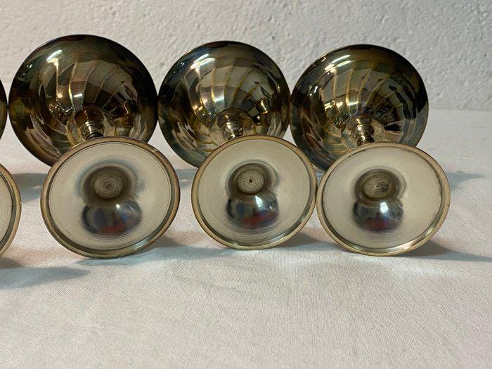 Set di Sei Coppe a Calice in Argento Placcato - Stile Vintage Elegante