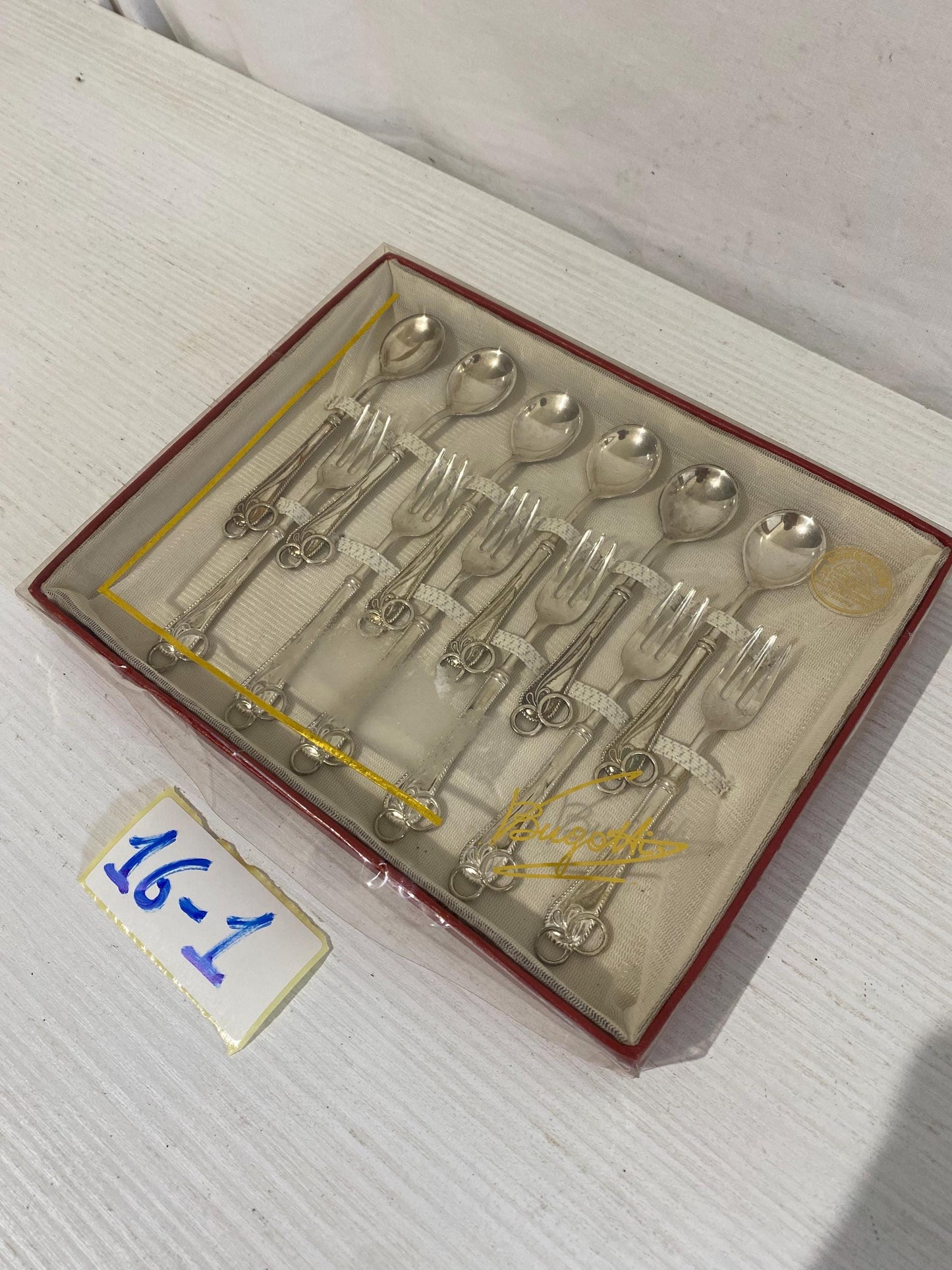 Set Vintage di 12 Posate da Dessert in Argento Placcato - 6 Cucchiaini e 6 Forchettine