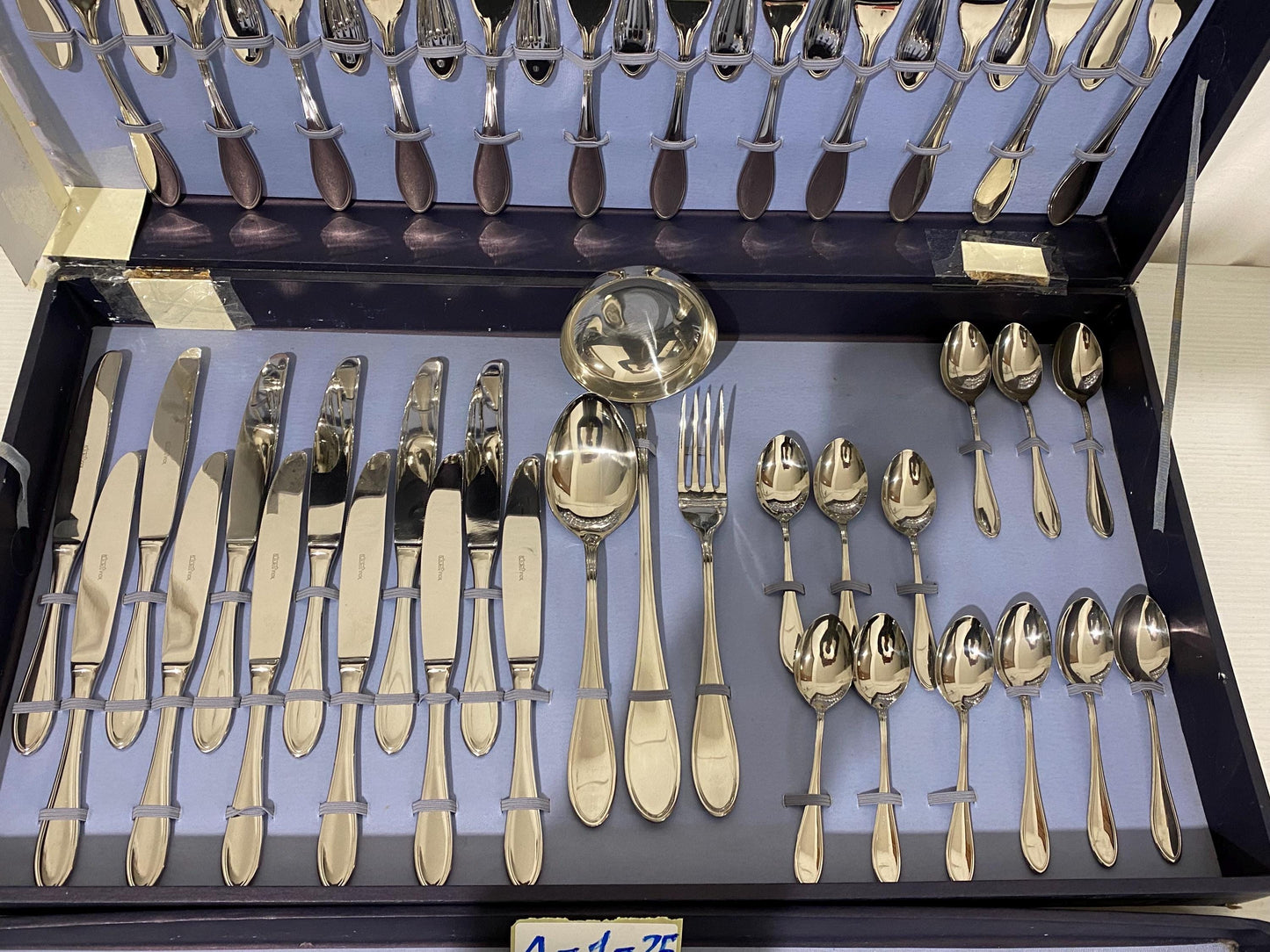 Servizio di Posate argentate Abert made in Italy da 24 Persone nuovo- Elegante Regalo di Nozze in Scatola a Due Piani