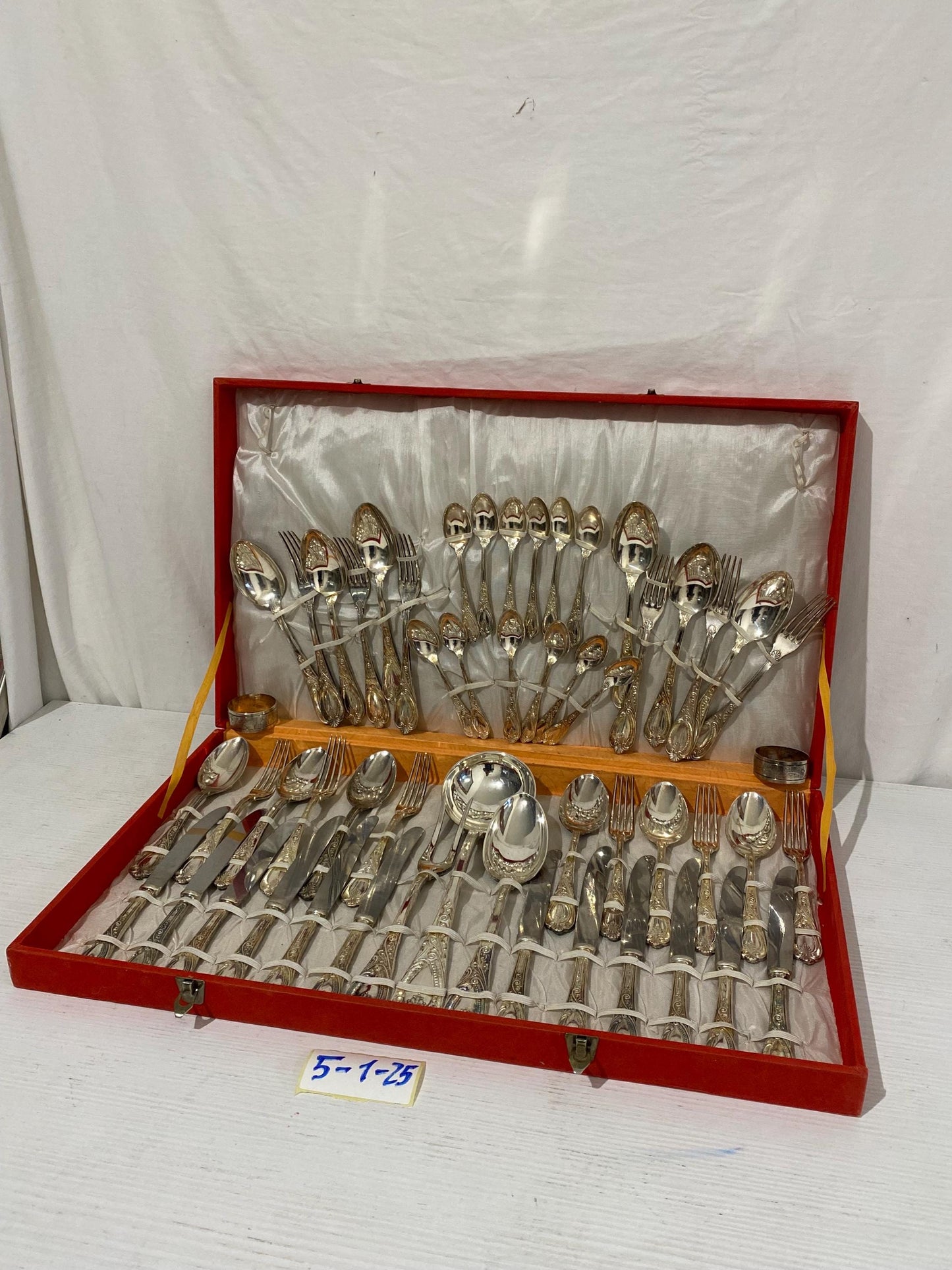 Servizio di Posate Vintage in Argento 800 Placcato, 48 Pezzi con Scatola Originale e Accessori