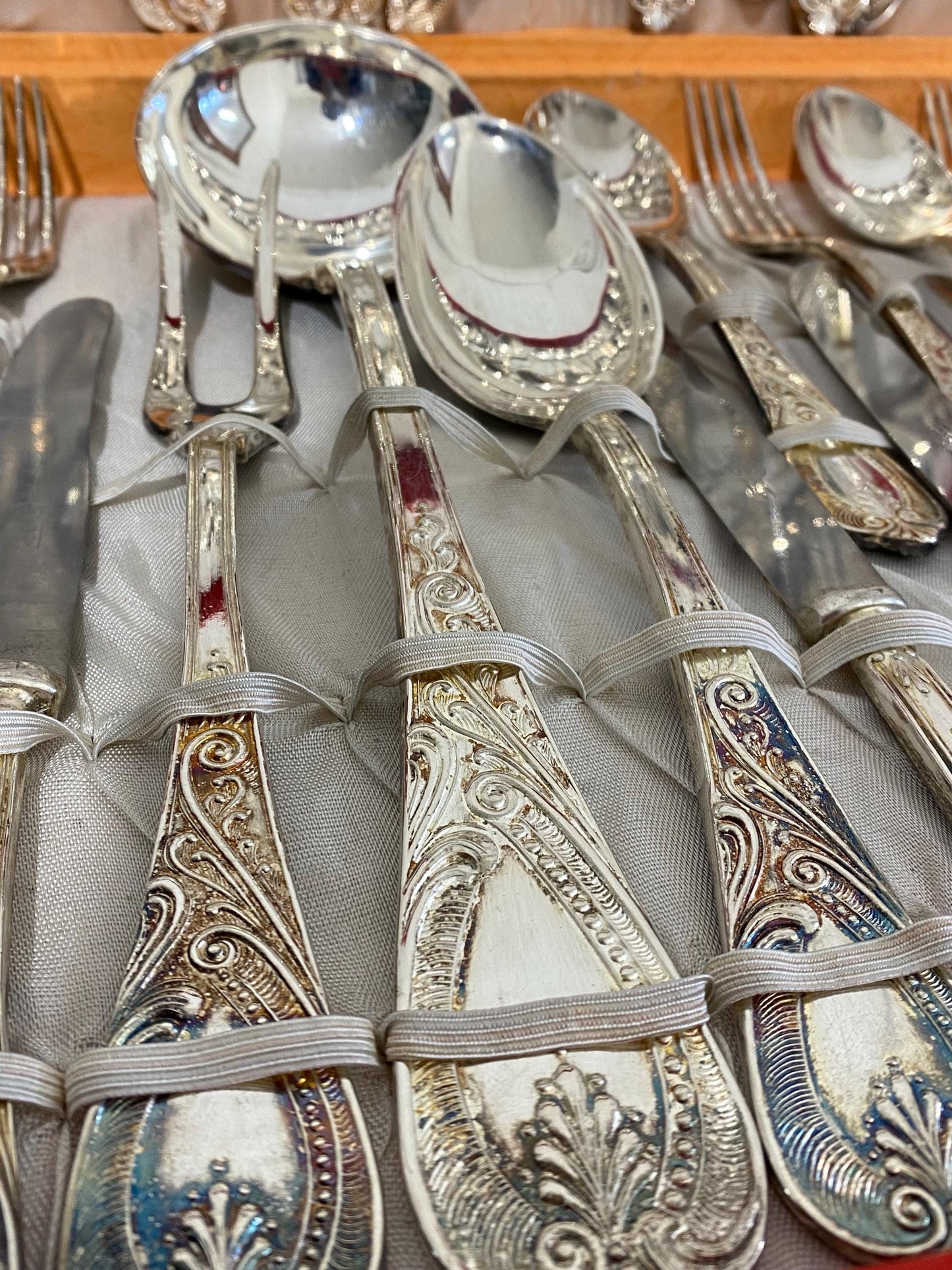 Servizio di Posate Vintage in Argento 800 Placcato, 48 Pezzi con Scatola Originale e Accessori