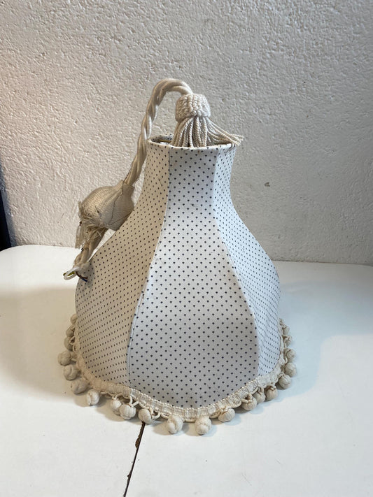 Paralume Vintage in Tessuto con Nappe  Elegante Copri lampada a Sospensione (70 cm)