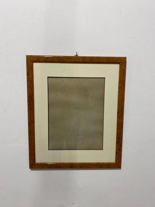Cornice vintage in legno radica con Passepartout 47x56 cm  Elegante per stampe, foto, quadri, arredo classico e retrò