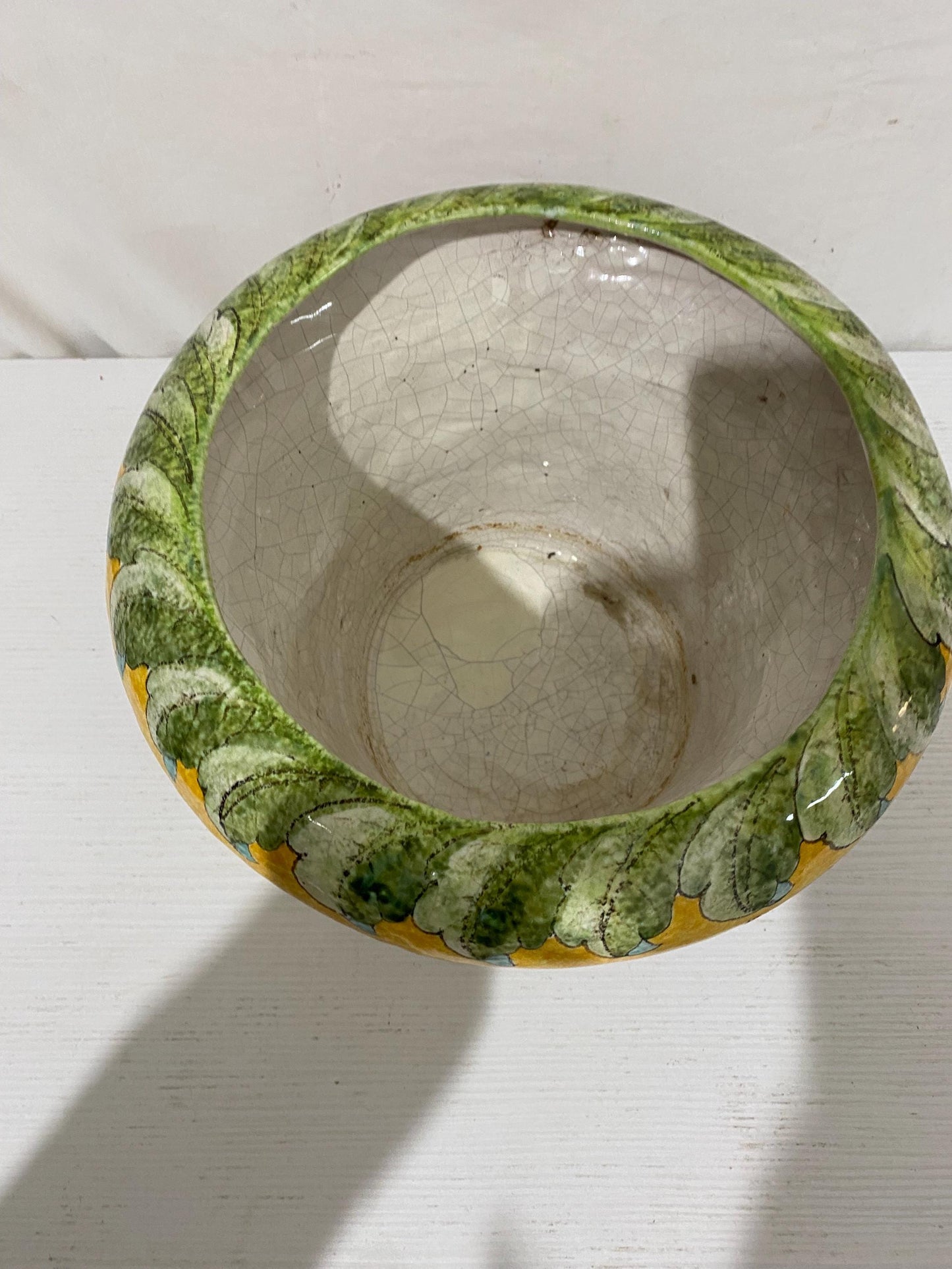 Sottovaso in Ceramica Dipinto a Mano  Stile Mediterraneo con Limoni e Uva  Costa dAmalfi  Eleganza Artigianale Italiana 32 cm (12.6)