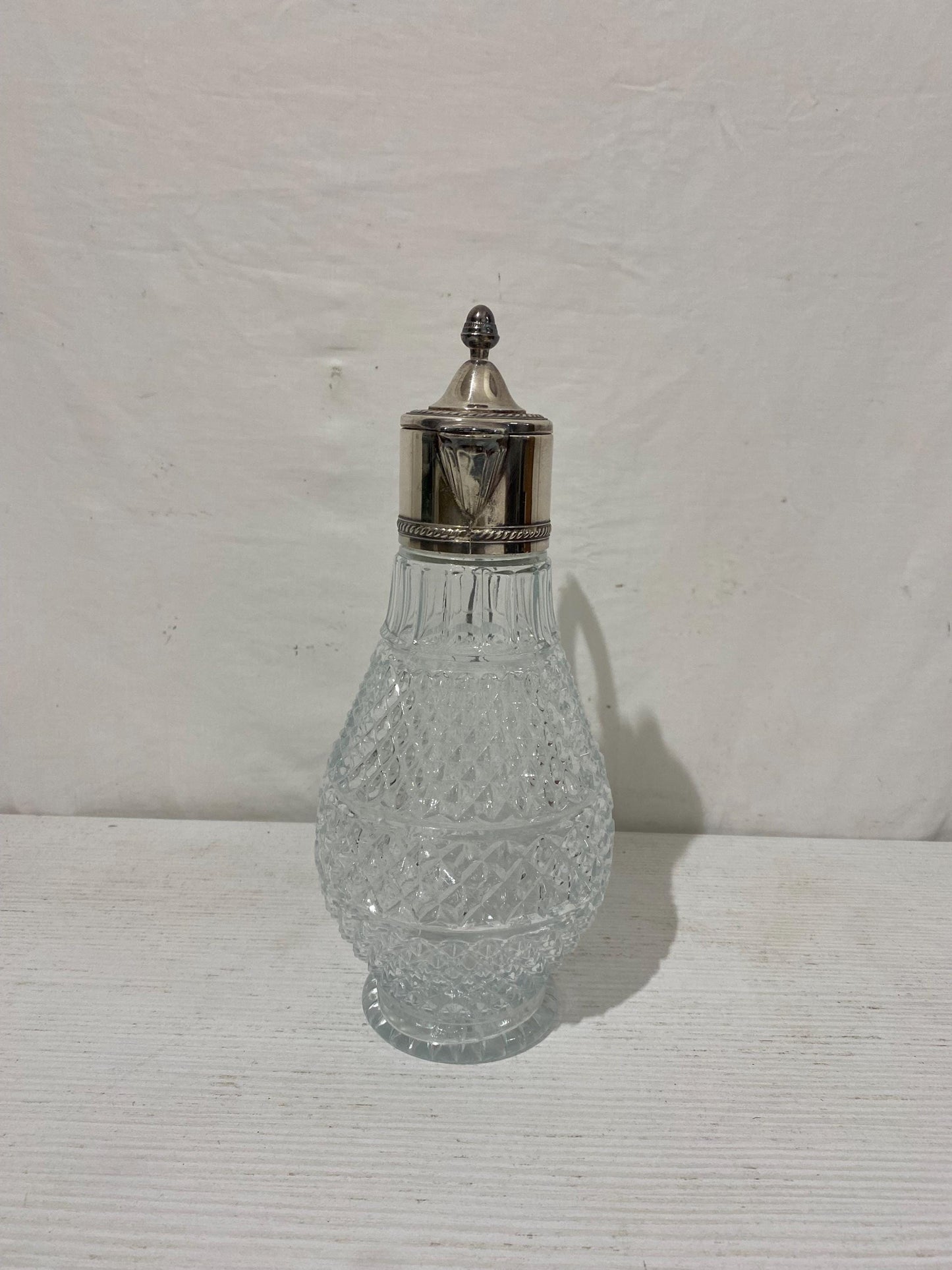 Caraffa vino o acqua vintage in cristallo e argento placcato 29x16 cm  Elegante Decanter stile francese depoca made in italy