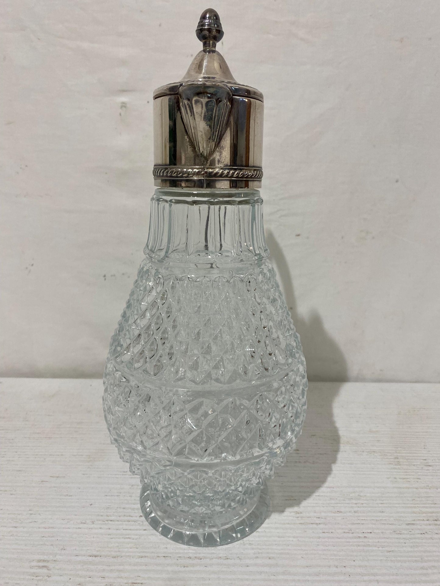 Caraffa vino o acqua vintage in cristallo e argento placcato 29x16 cm  Elegante Decanter stile francese depoca made in italy