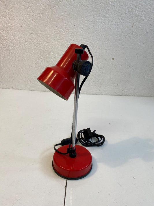 Lampada da Scrivania Vintage in Metallo Rosso Regolabile in altezza - Made in Italy - 33 cm