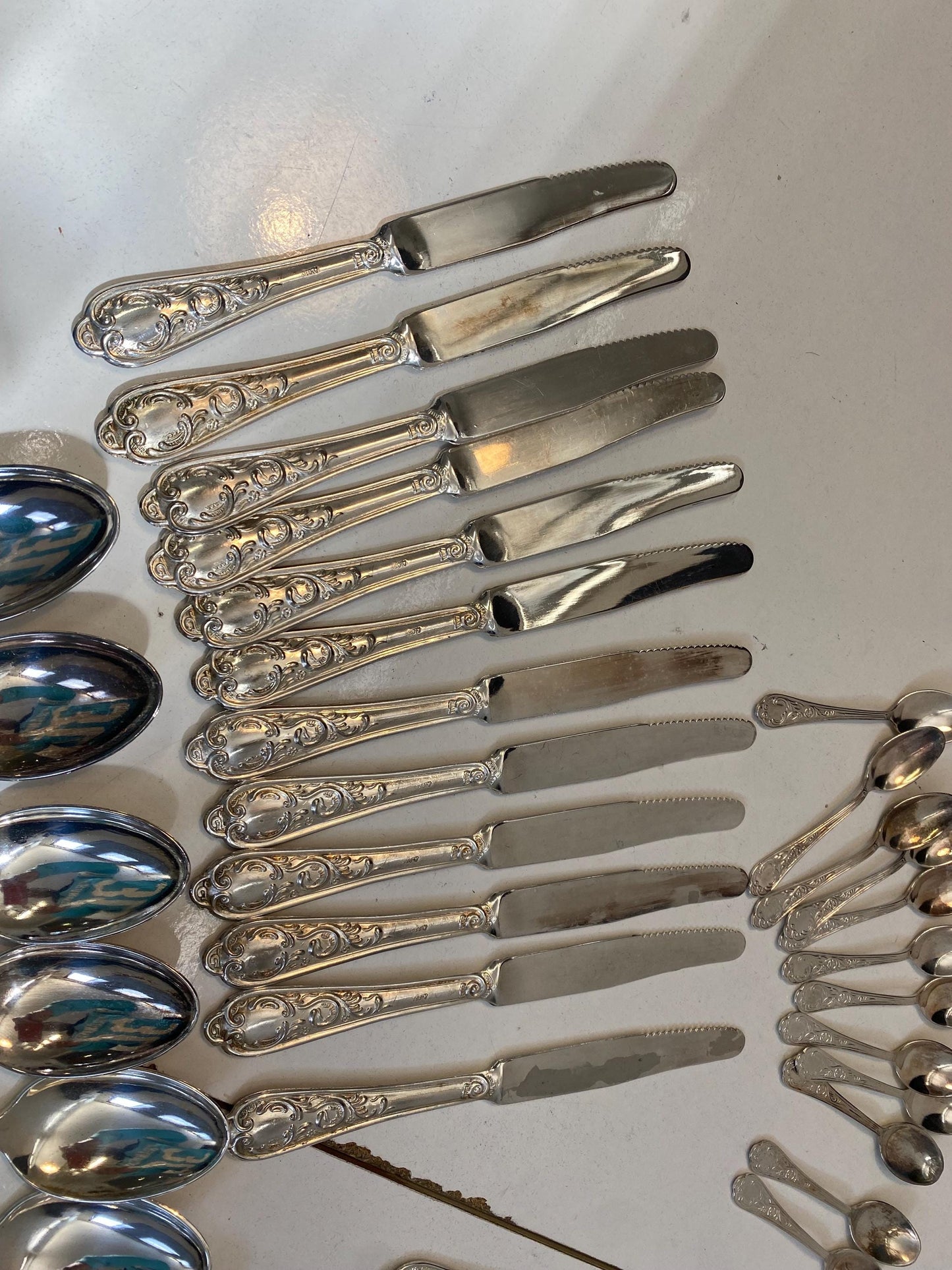 Servizio Posate Vintage Argento 800  51 Pezzi con Scatola, Mai Usato, Tradizione Italiana Anni '50-'70