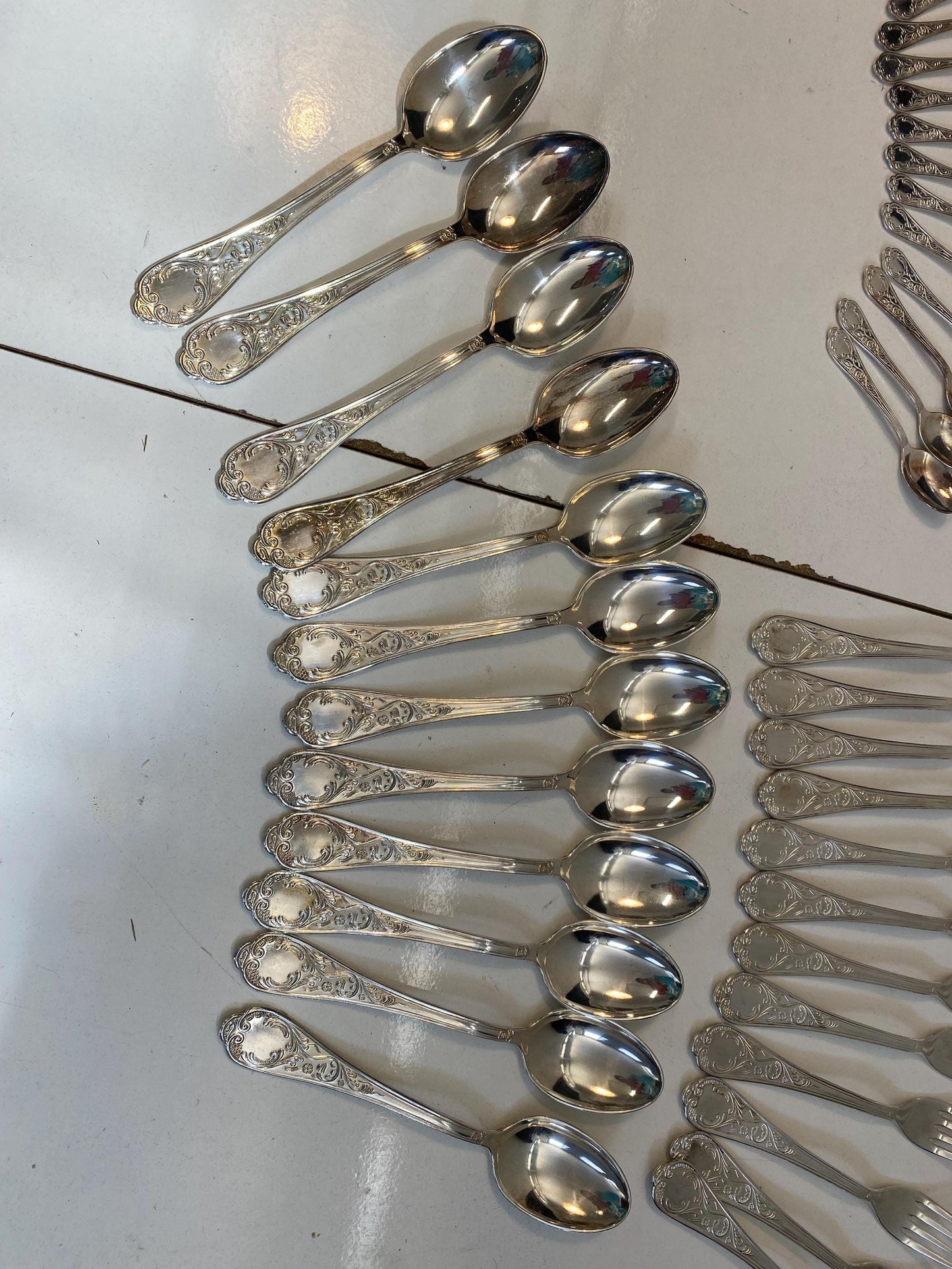 Servizio Posate Vintage Argento 800  51 Pezzi con Scatola, Mai Usato, Tradizione Italiana Anni '50-'70