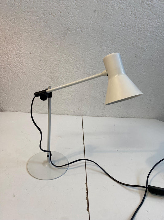 Lampada da Scrivania Vintage in Metallo Bianco - Regolabile in altezza - Made in Italy - 55 cm